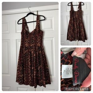 Pinup Couture Deadly Dames Leopard Print Vera Dress XL